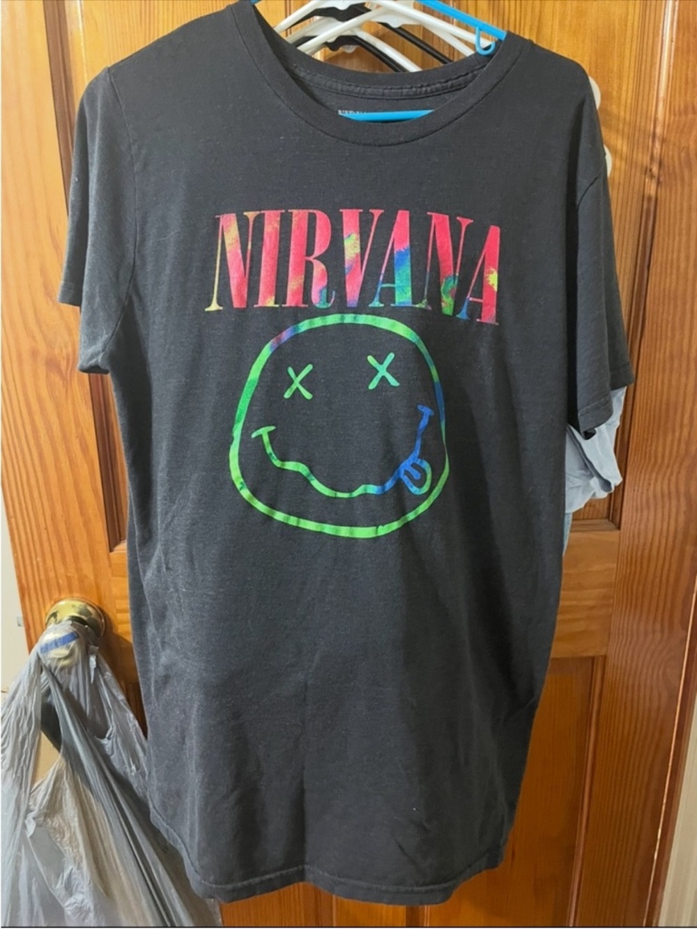 Nirvana  Black Tie-Dye Logo Tee